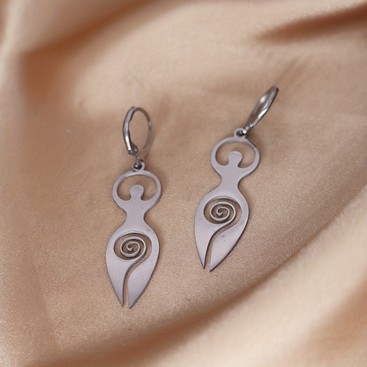 Spiral Goddess Symbol Stainless Steel Earrings — Unique Gift